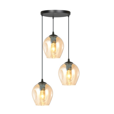 Cadi-Grace 3 - Light Black Cluster Pendant
