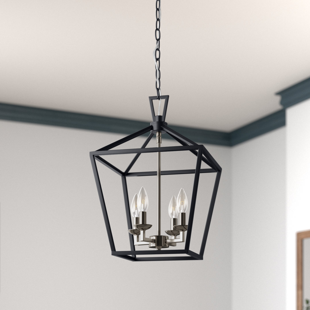 Hertford 4 - Light Lantern Pendant Laurel Foundry Modern Farmhouse® Finish: Polished Chrome/Black