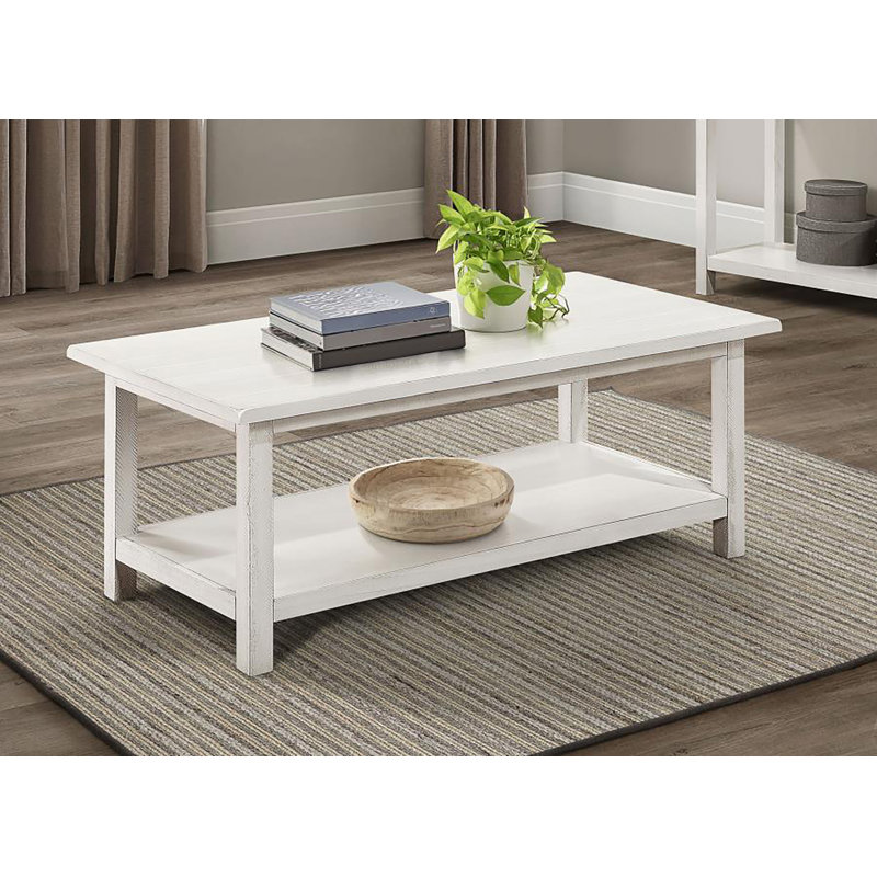 Table basse Raighs, Blanc patiné