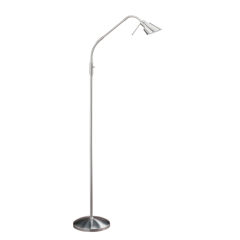 Lampe de travail sur pied 53 po Vagodnaya, Nickel satiné