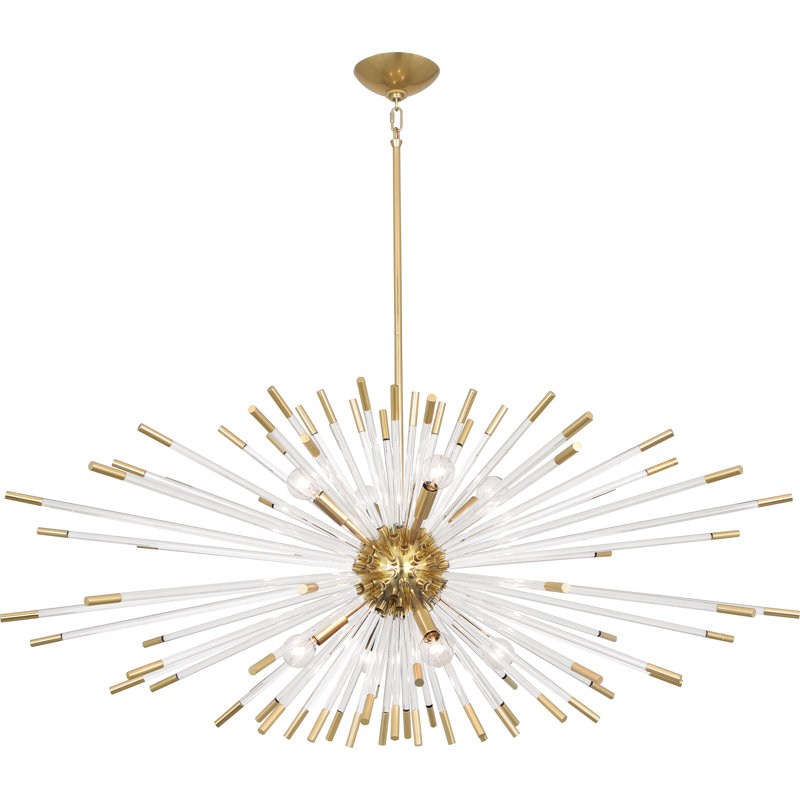 Modern Brass 8-Light Sputnik Sphere Chandelier