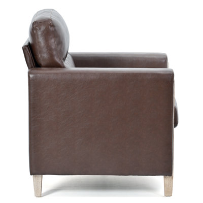 Modern Accent Sofa with PU Upholstery and Solid Wood Legs by Latitude Run