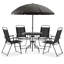 Ashlene 4-Person Patio Dining Set with Foldable Chairs and Umbrella-652821985