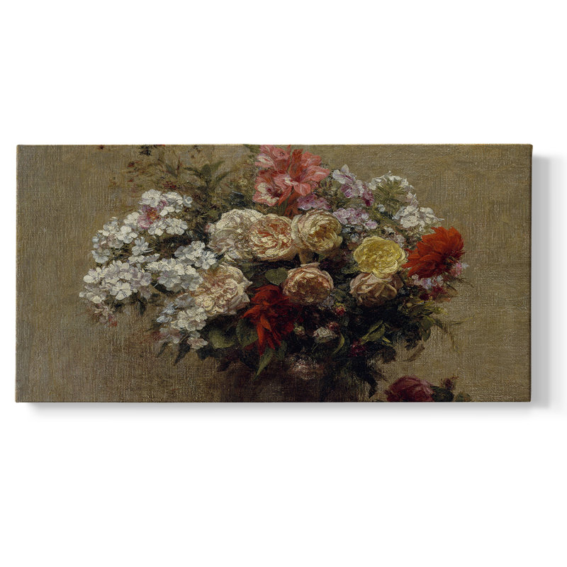 Botanical Series-CDXI- Toile tendue avec châssis tendue, prête à être accrochée, H 21 po x l 41 po, Doré
