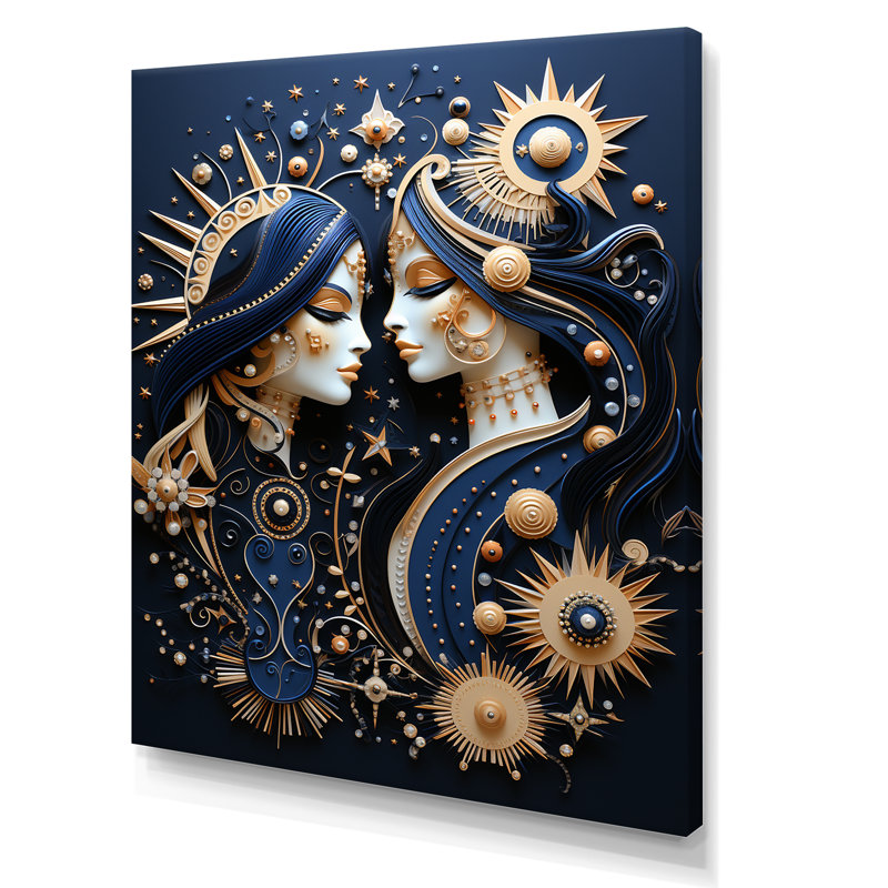 «Native Art Celestial Guardians Midnight» sur toile, Toile tendue, H 20 po x l 12 po x P 1 po