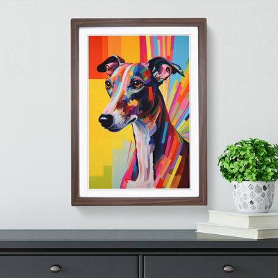 Greyhound Hard Edge Painting - Framed Print