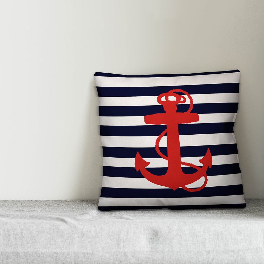  Anchor Striped 18" Throw Pillow Designs Direct Creative Group