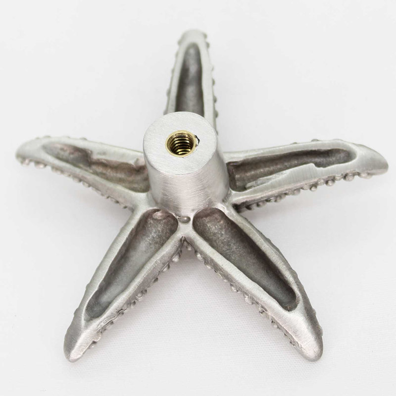 2" Starfish Small Knob, 2, 2" L x 2" W, Brushed Nickel