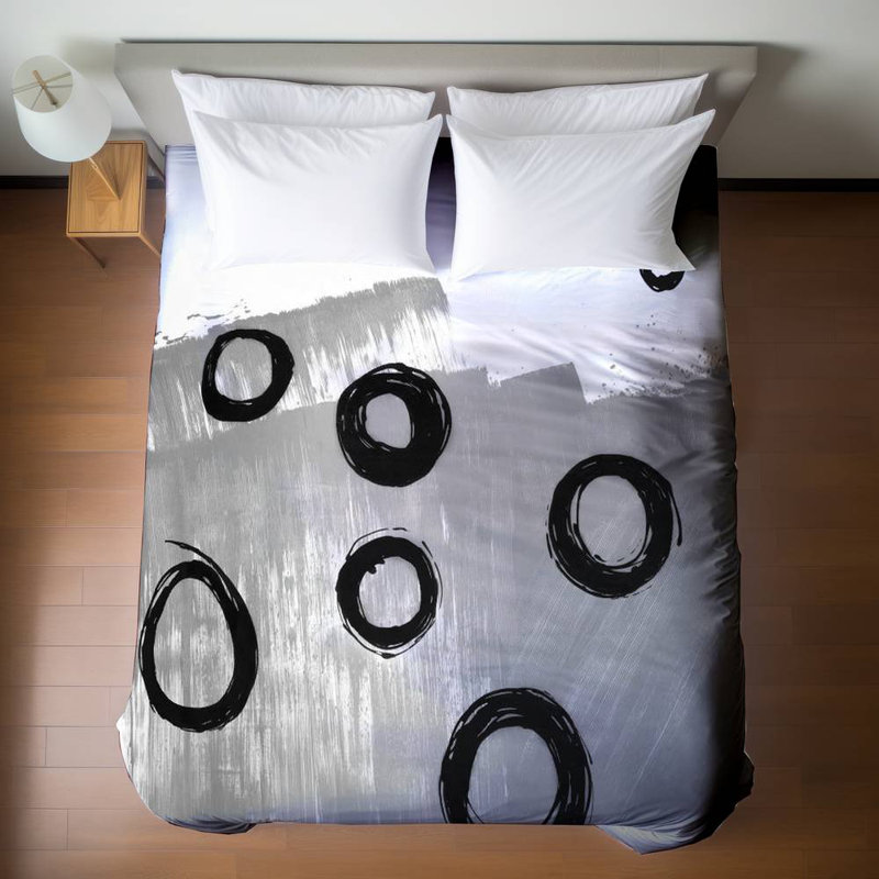 Shapes Abstract White Queen Duvet Cover - Deconstructed Decor