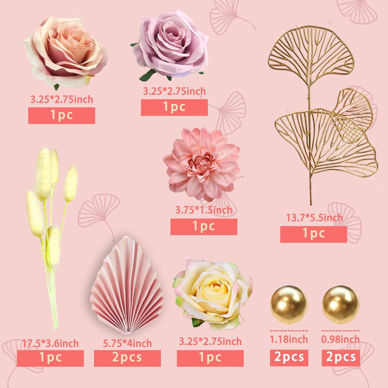 Décoration de gâteau à feuilles de palmier rose