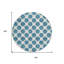 Tapis rond bleu sarcelle lavable à pois 8 po