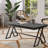 Geometric A-Frame Tempered Glass Coffee Table, All Black Finish