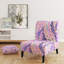 Fauteuil de chambre d'appoint rembourré en peau de serpent de couleur néon vif