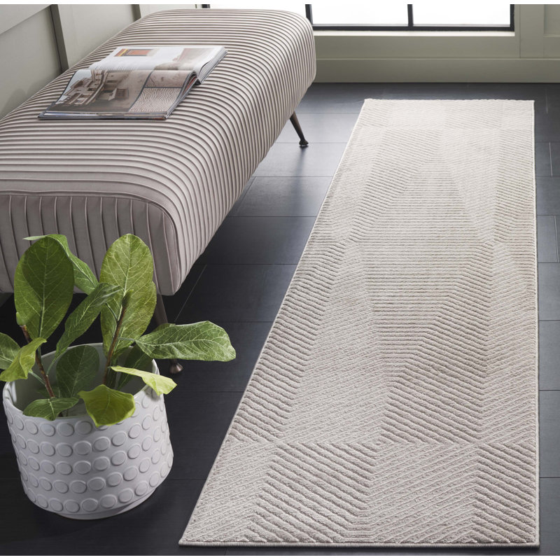Tapis Carter 212 ivoire / taupe Carter, Tapis de couloir 2 pi x 8 pi