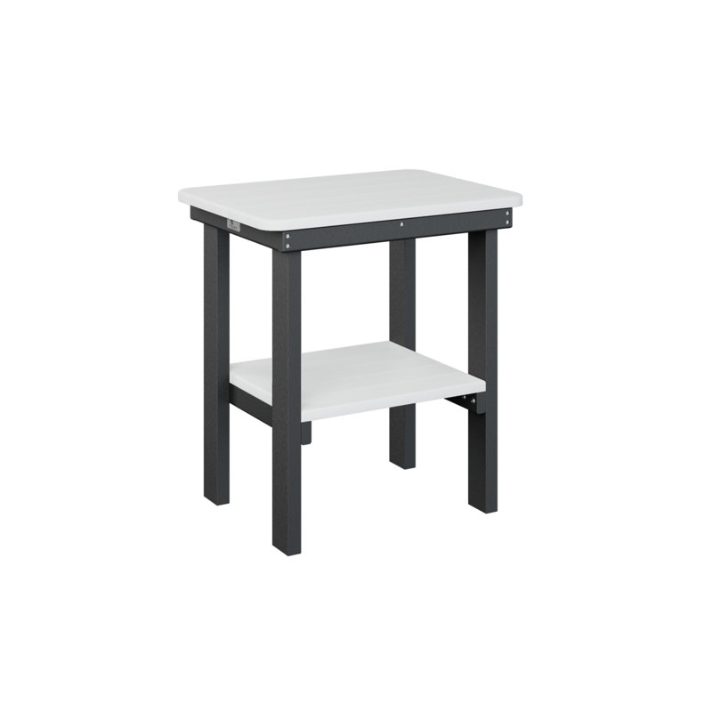 Outdoor Rectangle Side Table, Black, White