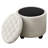 Modern Round Storage Ottoman, 18.75"W Linen Upholstered Pouf Stool with Hidden Storage for Living Room, Bedroom-93885074