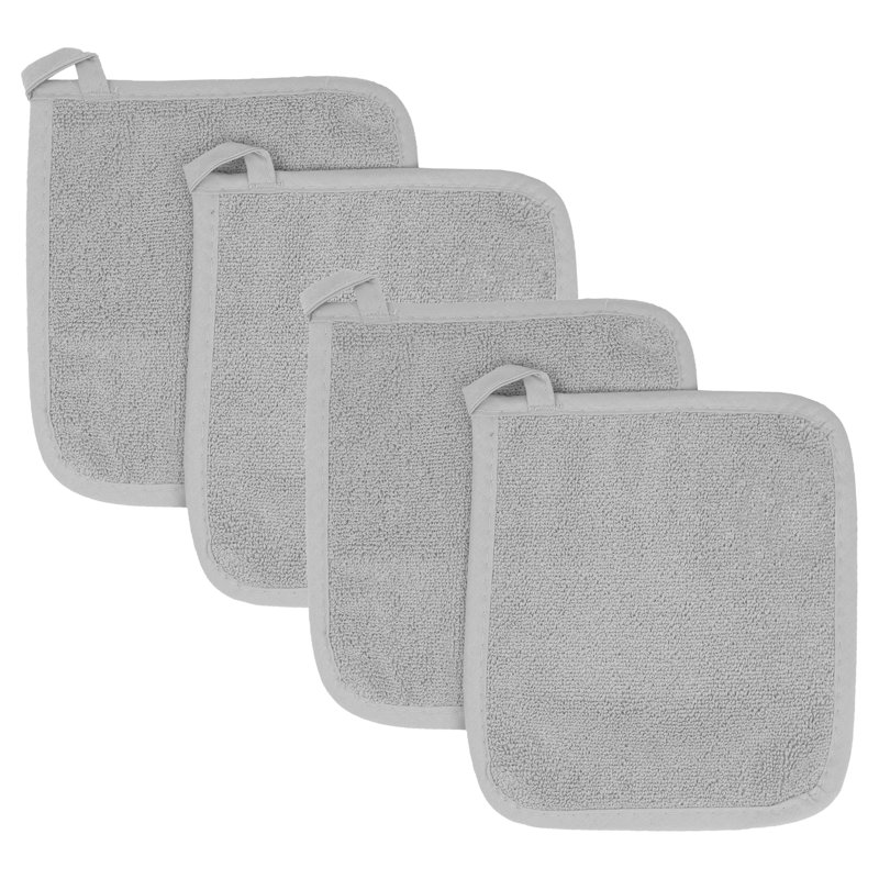 RITZ Cotton Potholder Set, Titanium Gray