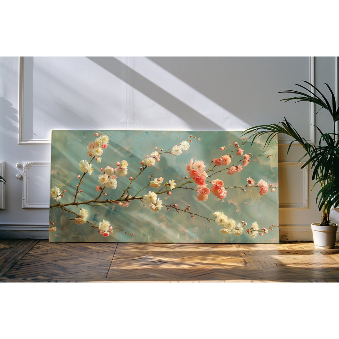 Wandbild 120x60cm Kunstvolle Blumen Blüten Baumblüten Frühling