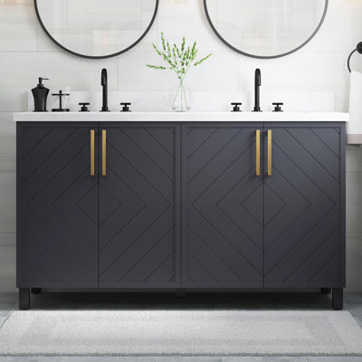 Meuble-lavabo double 60 po Keiera