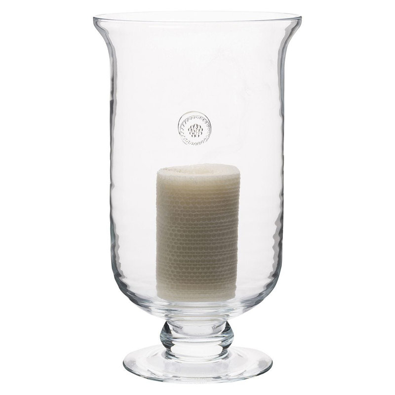 Classic Medallion Glass Hurricane Vase 15.75" Sparkle Decor