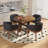 Modern Farmhouse 5-Piece Round Dining Set - Solid Wood Table With X-Base & Upholstered Bucket Chairs-729011269-729011271-729011268