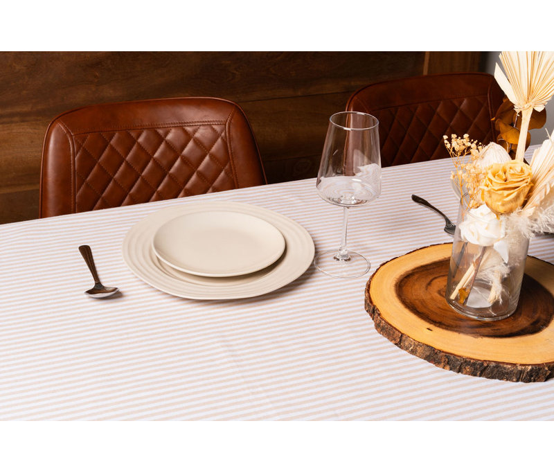 Cotton Bistro Kitchen Tablecloth Collection for Everyday Dining and Elegant Gatherings, LINEN, 60 RD