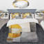 Ensemble de housse de couette abstraite jaune et gris Intersecting Realities I - Microfibre de polyester-110397744