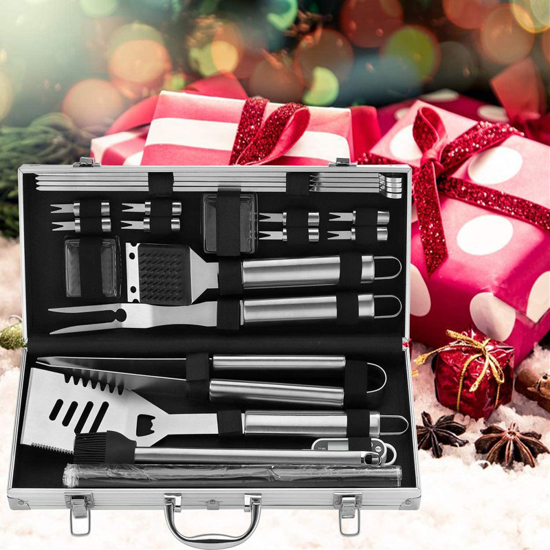 Ensemble 23 pièces d'outils de barbecue en acier inoxydable