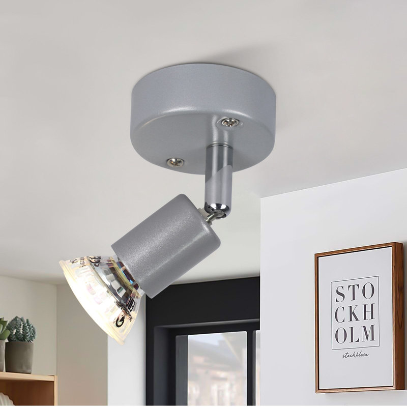 LED Ceiling Spotlight Swiveling GU10 1-Flame Ceiling Spotlights Industrial Living Room, Grey