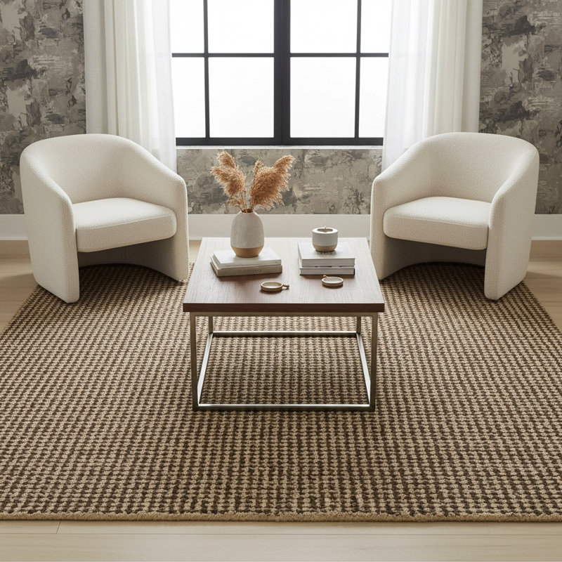 Tapis 100% laine touffeté à la main, Chocolate, 9' x 12'