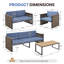 Ensemble de conversation pour patio 7 personnes avec table basse-123819548