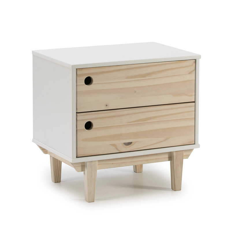 Garlough 35cm W Solid Wood Bedside Table