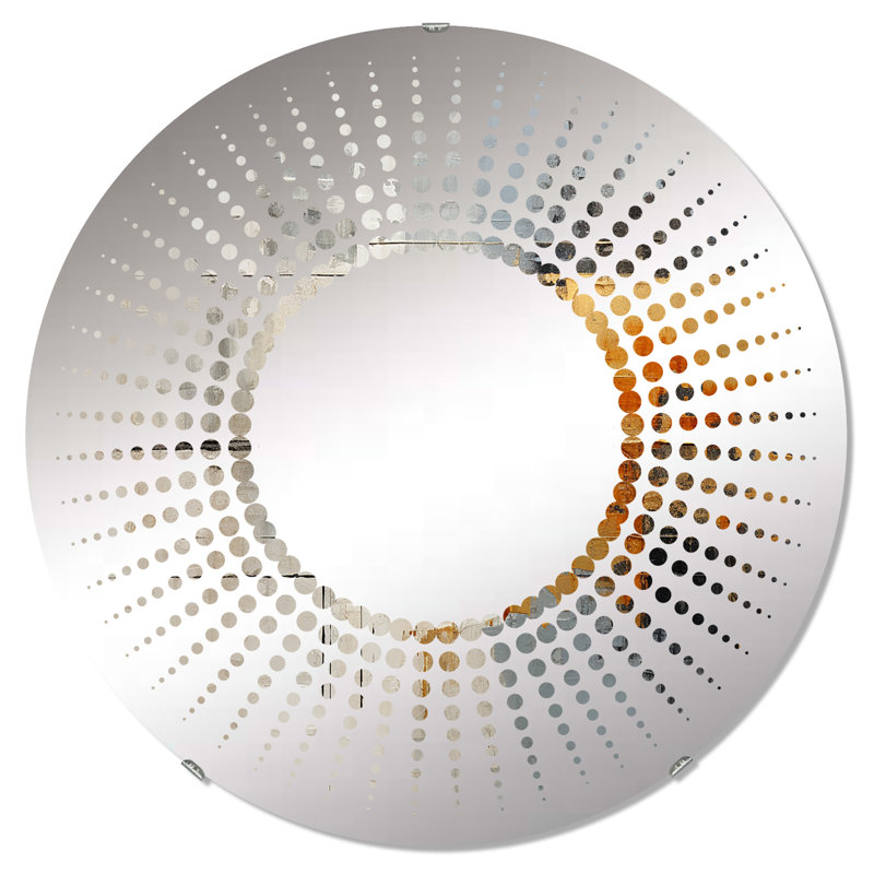 Abstrait paysage urbain II - cercle décoratif miroir Starburst, 23,6 po x 23,6 po