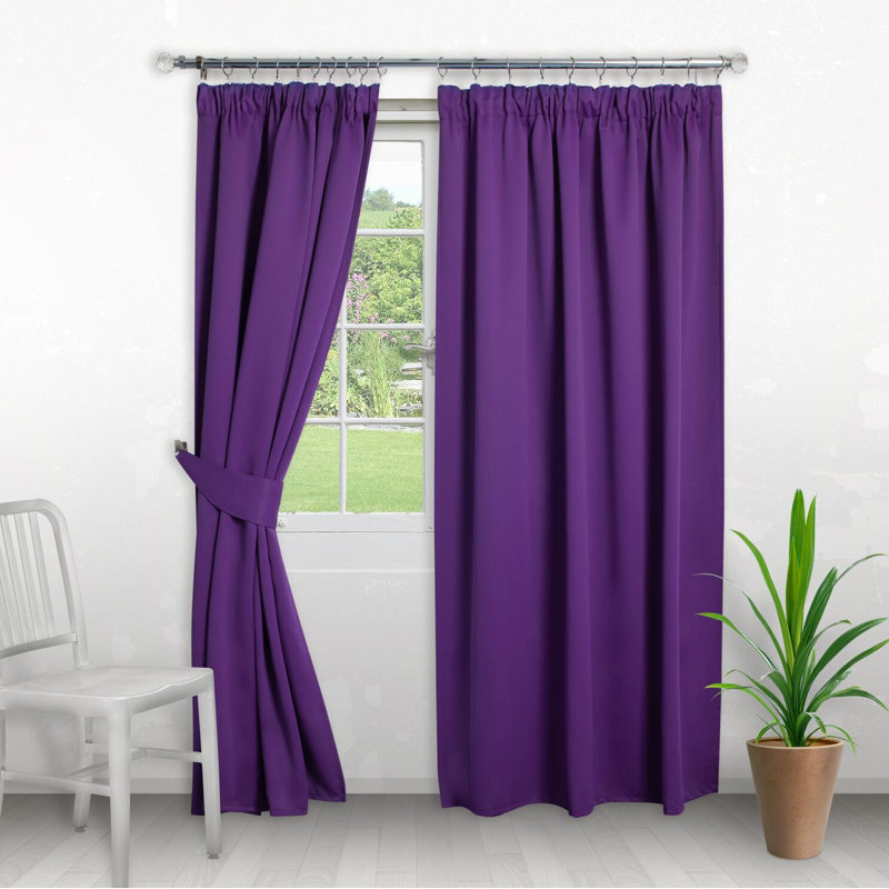 Blackout Sliding Panel, 168 W x 183 D cm, Plum