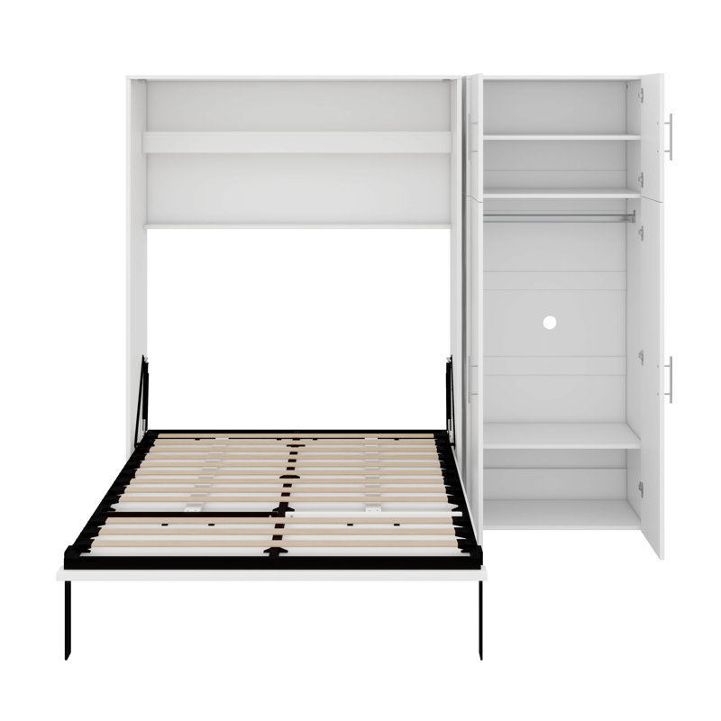 Lit escamotable avec casiers et armoires escamotables, Double