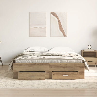 Bed Frame With Drawers Engineered Wood