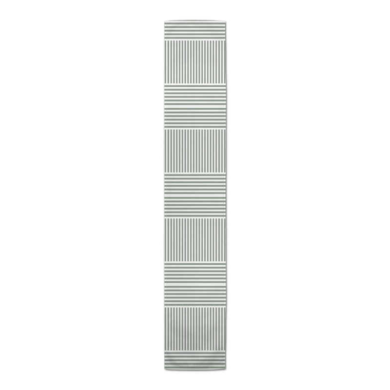 Ardenti Striped Table Runner, 72" x 16", Green