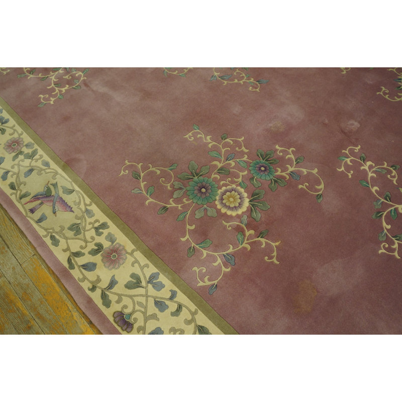 Hand Knotted Wool Area Rug in Purple