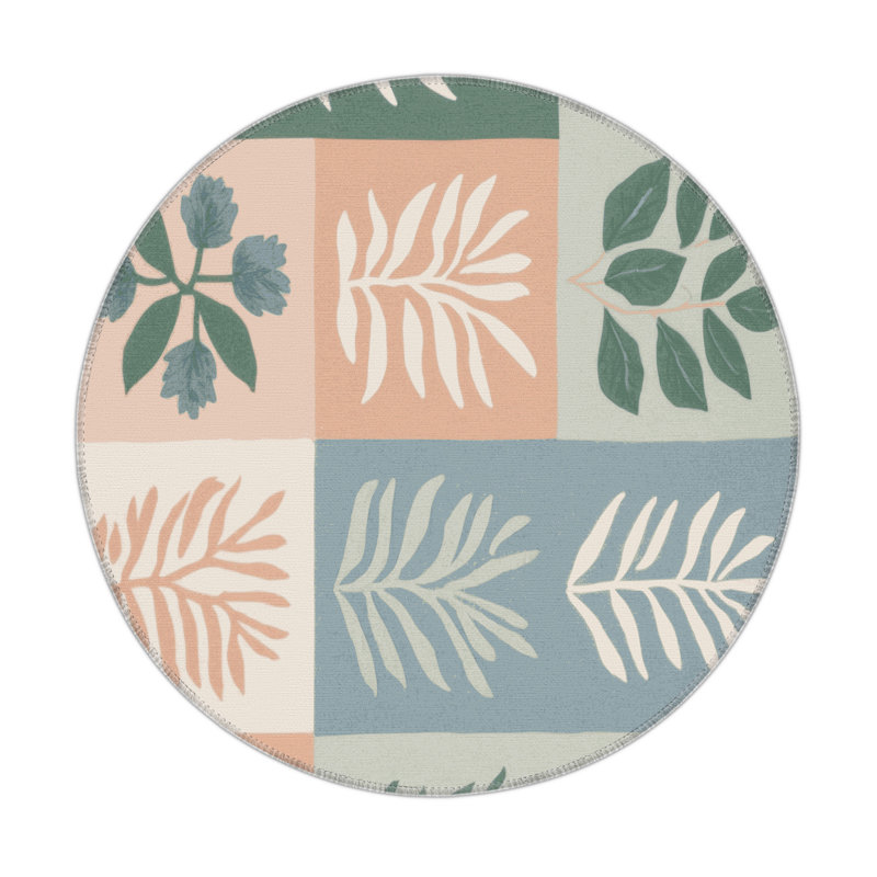 Botanical Breeze Indoor And Outdoor Area Rug, Round 5'