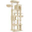 190cm/213cm Large Cat Tree Tower, Cat Tree for Indoor Cats, Climbing Tower for Large Cats, 5 Scratching Post, 2 Large Platform, 2 Caves, 2 Baskets, Stairs, Hammocks-1297863287-1297863284
