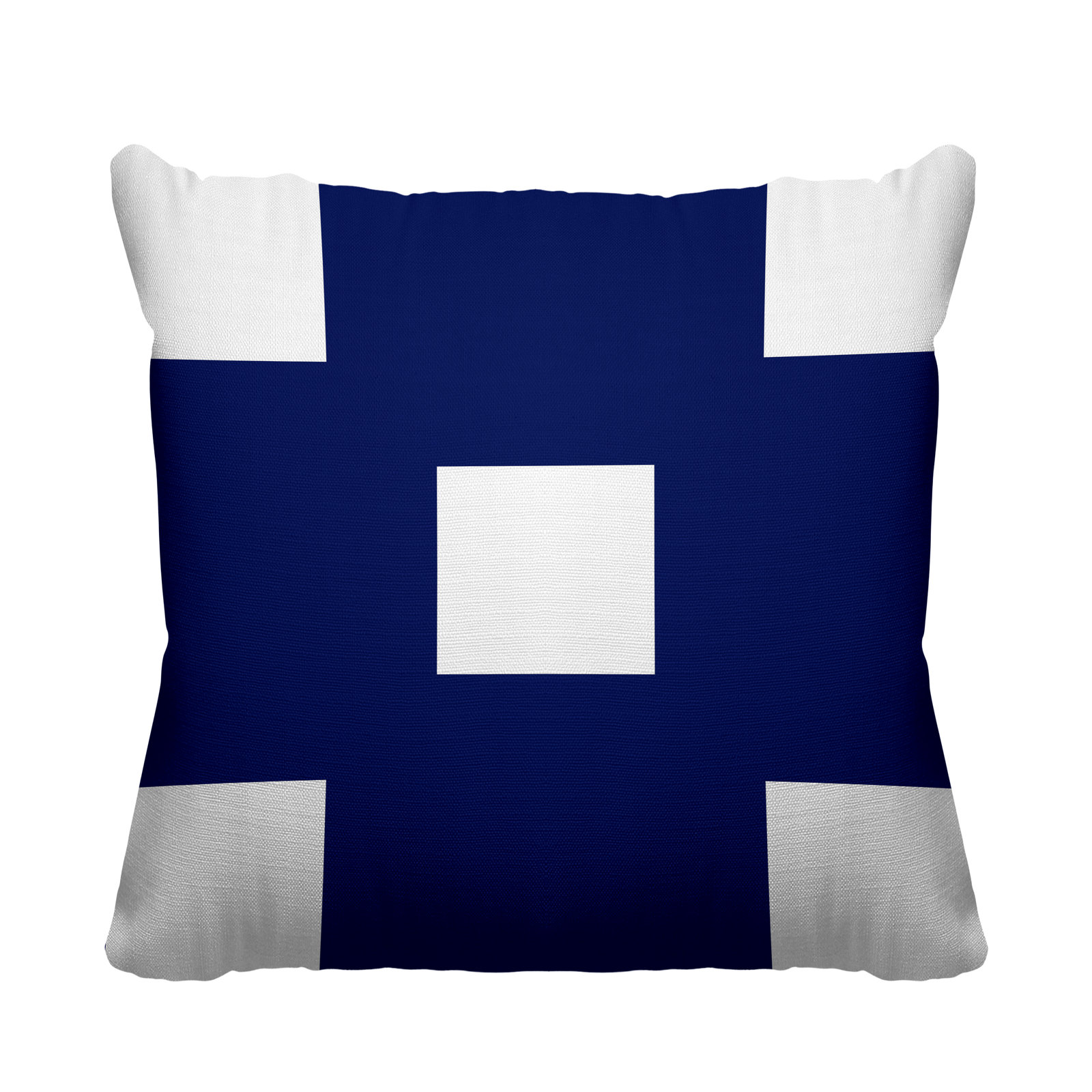 Luella Geometric Indoor/Outdoor Throw Pillow, 18W" x 18H", Navy Blue