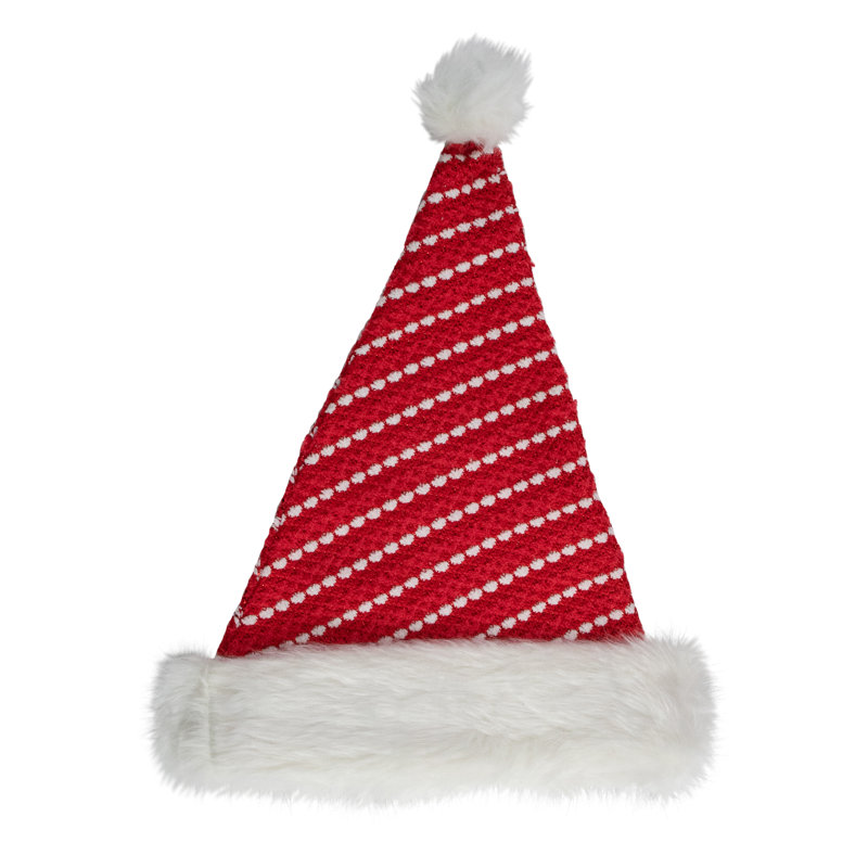 Chapeau de père Noël 17 po avec pompons 17 po
