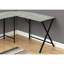 Bureau d'ordinateur, bureau personnel, coin, L 55 po, forme en L, travail, ordinateur portable, métal stratifié brun, contemporain, moderne-111949743