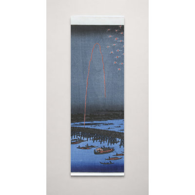 Fireworks at Ryogoku Bridge (1858) — Tall Canvas Wall Art