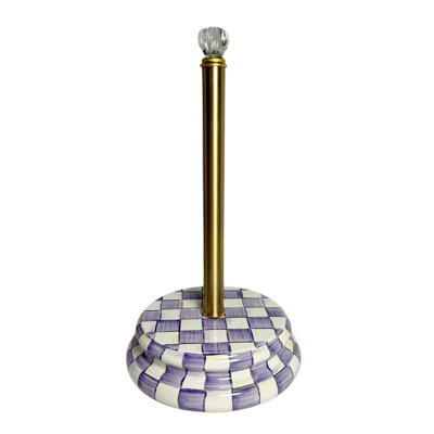 Violet Check Paper Towel Holder