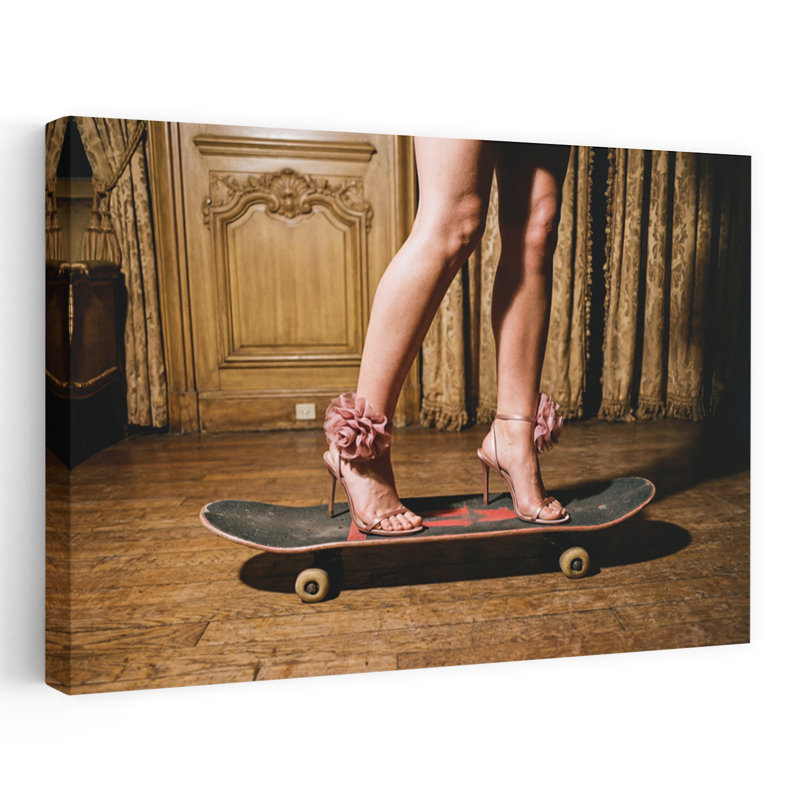 High Heels Skateboard Style 1 Piece Wrapped Canvas Wall Art, 40.64 cm H x 60.96 cm W
