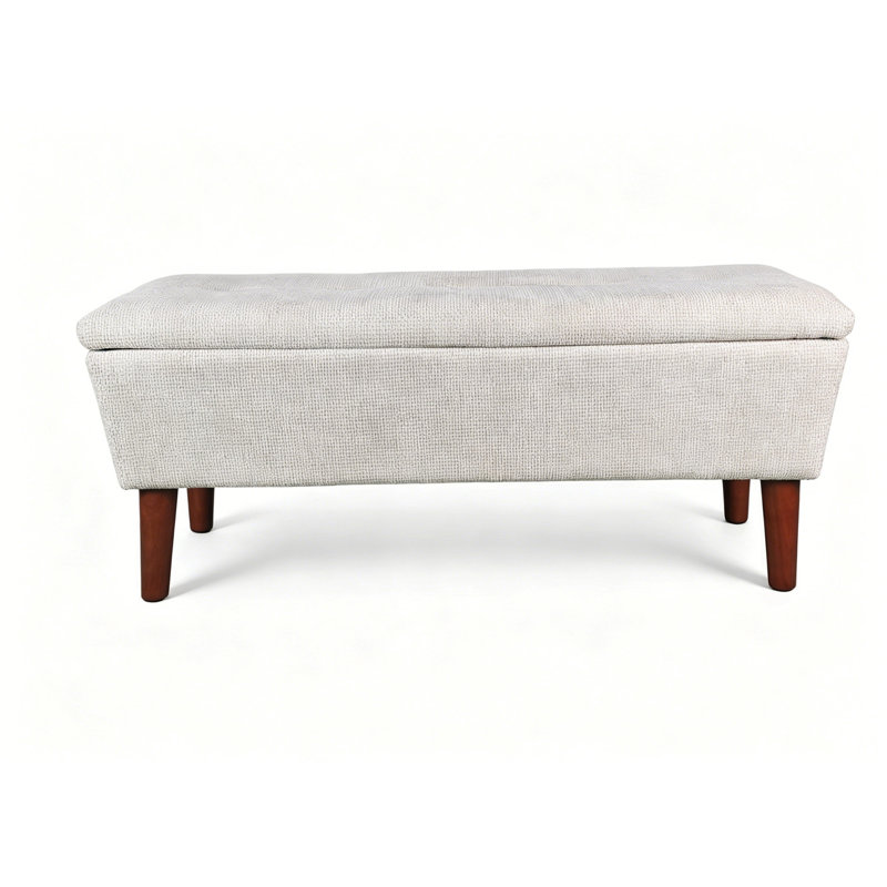 Upholstered Ottoman, Lin, Beige