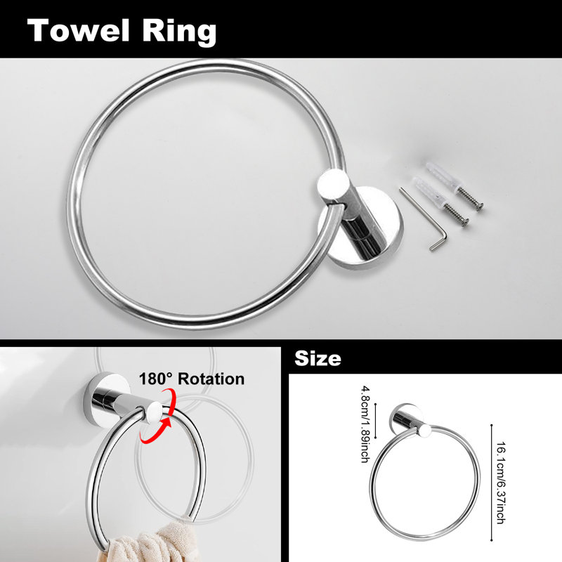 5 - Piece Bathroom Hardware Set, Chrome