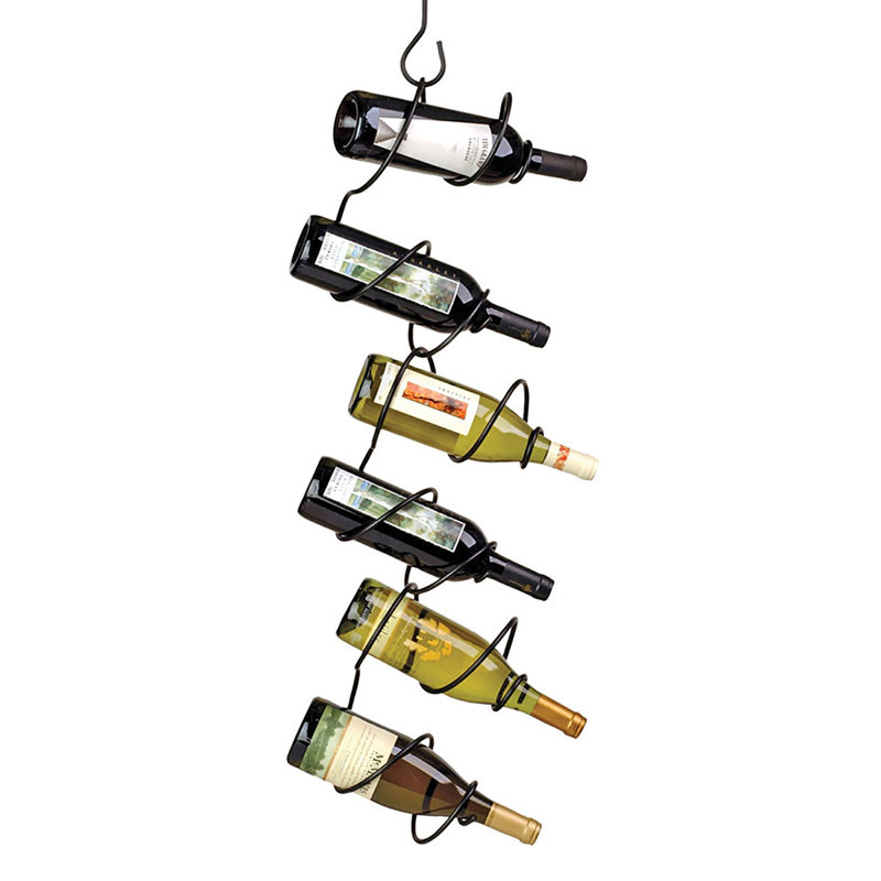 Hanging Wine Bottle Rack, Black