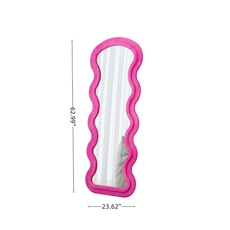 Rose - miroir de plancher en flanelle teinté pleine longueur Wave